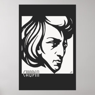 Art Deco style Chopin fits all sizes Poster