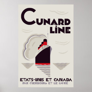 Art Deco Style Cunard Line Poster