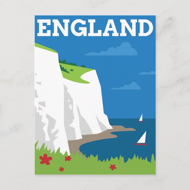 Art Deco Style England Poster Postcard (Front)