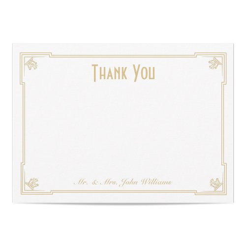 Art Deco Style Flat Thank You Note Card