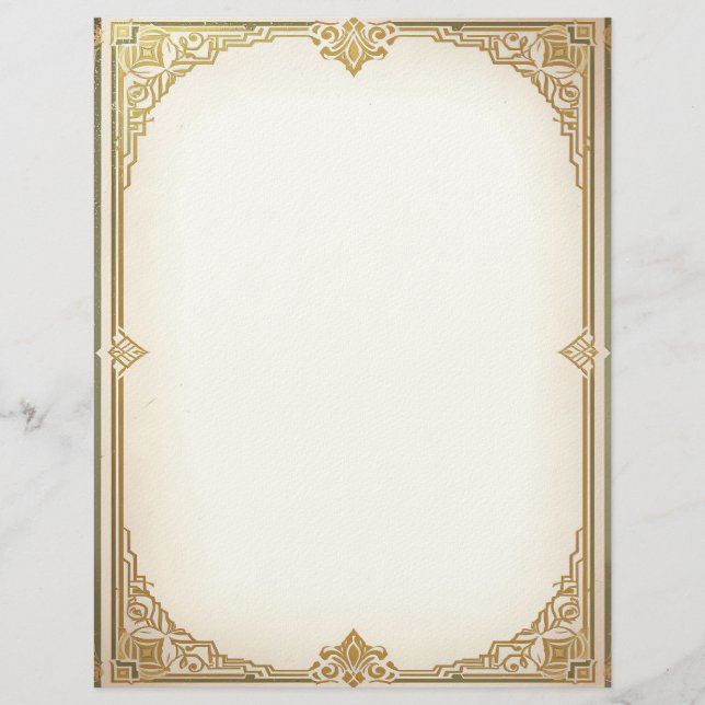 Art Deco Style Frame Stationery Paper (Front)