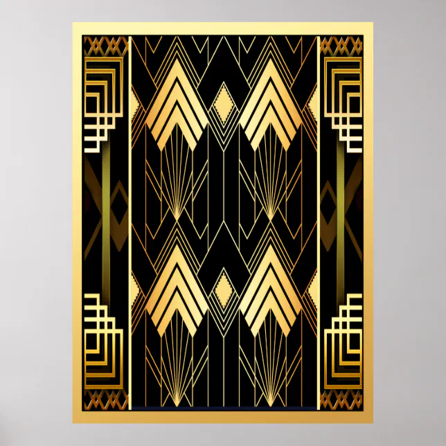 Art Deco Style Geometric Poster | Zazzle
