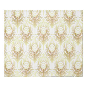 Art deco style geometric seamless pattern in black duvet cover