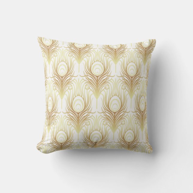 Art deco style geometric seamless pattern in black throw pillow (Front)