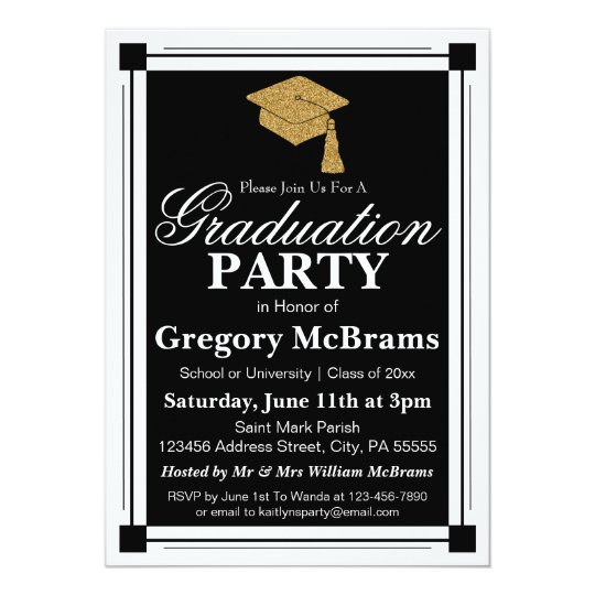 Art Deco Style Graduation Party Invitation Zazzle Com