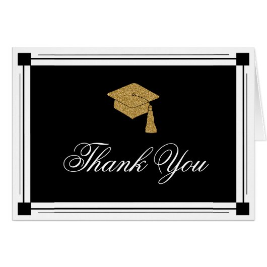 Art Deco Style Graduation Thank You Cards (Front Horizontal)