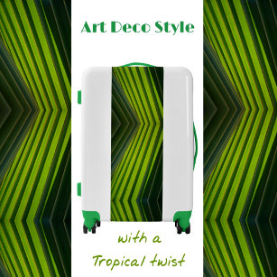 Art Deco Style Green Palm Fronds Luggage