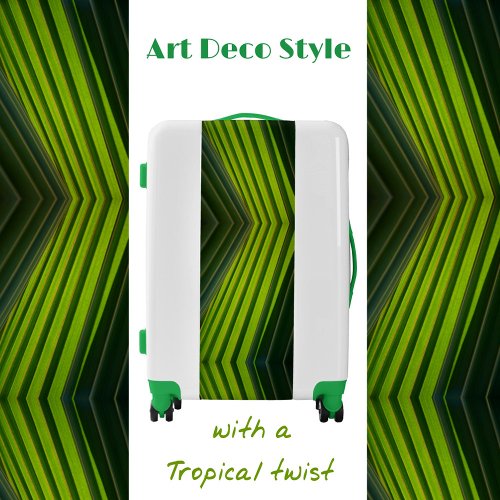 Art Deco Style Green Palm Fronds Luggage