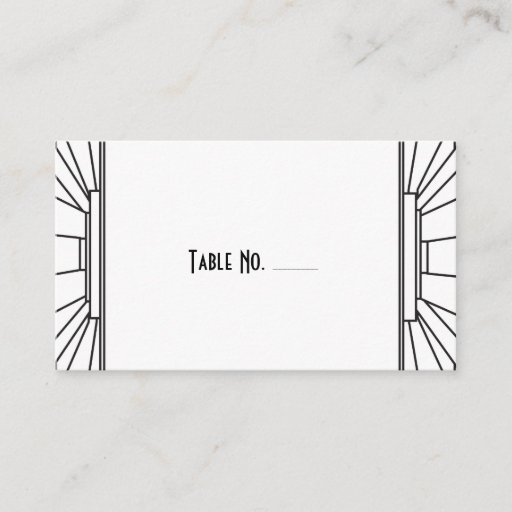 Customizable Art Deco Style Guest Escort Cards Business Card