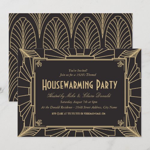 Art Deco Style Housewarming Party Invitation