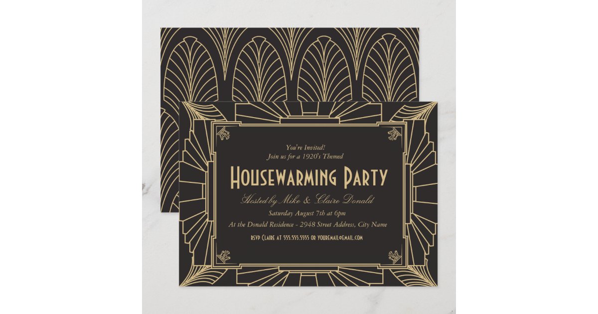 Art Deco Style Housewarming Party Invitation Zazzle