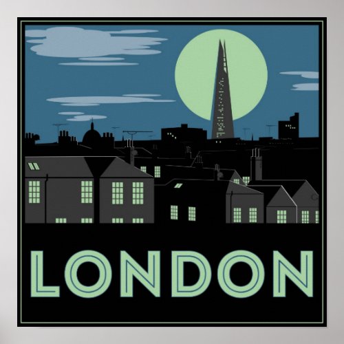 Art Deco Style London Poster