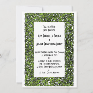 Art Deco Style Mistletoe Christmas Winter Invitation