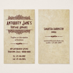 Art Deco Style Parchment Business Card