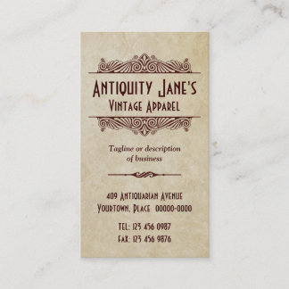 Art Deco Style Parchment Business Card