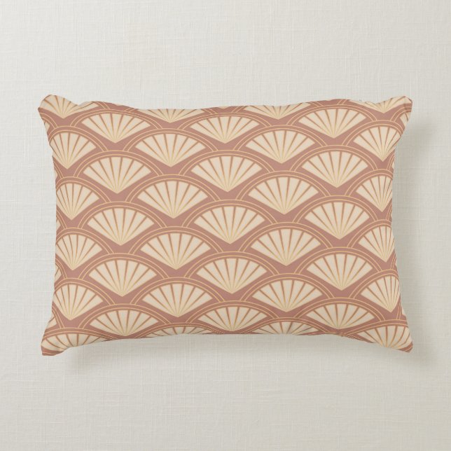 Art Deco style pattern in rose color Accent Pillow (Front)