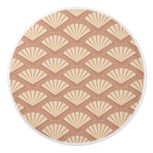 Art Deco style pattern in rose color Ceramic Knob