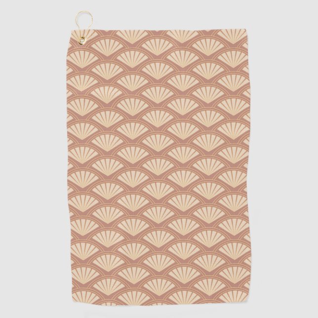Art Deco style pattern in rose color Golf Towel (Front)
