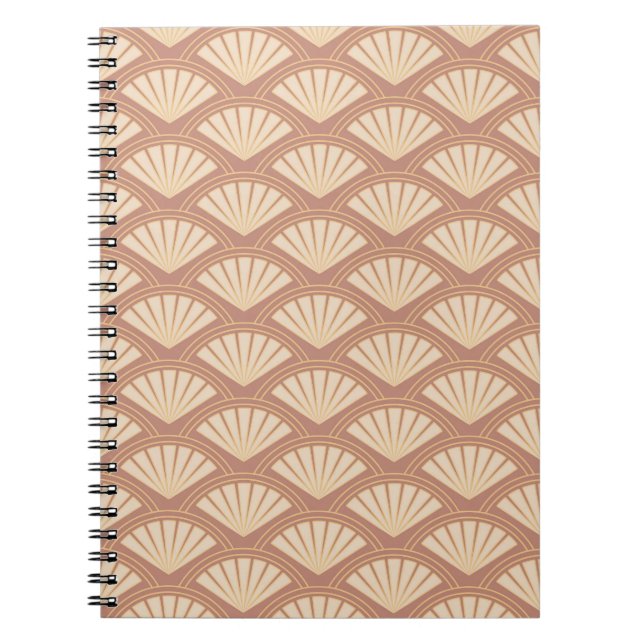 Art Deco style pattern in rose color Notebook (Front)