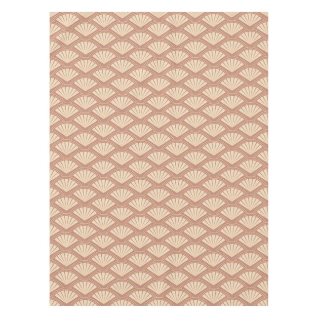 Art Deco style pattern in rose color Tablecloth (Front)