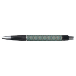 Art Deco style pattern in teal blue color Pen