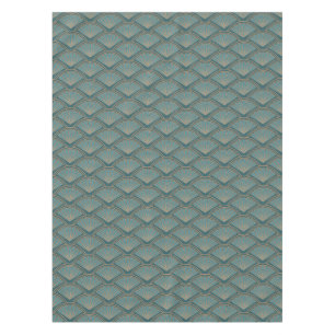 Art Deco style pattern in teal blue color Tablecloth