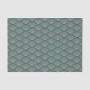 Art Deco style pattern in teal blue color Tissue Paper