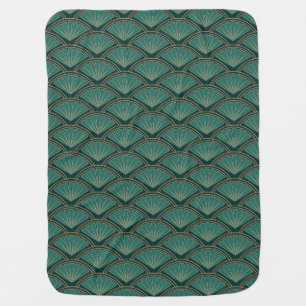 Art Deco style pattern in teal green color Baby Blanket