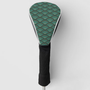 Art Deco style pattern in teal green color Golf Head Cover