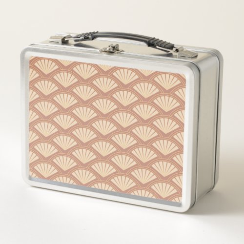 Art Deco style pattern rose color Metal Lunch Box