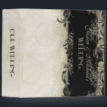 Art Deco Style Peacock Black n Cream Vintage Lace Binder<br><div class="desc">NOTE: This is an empty custom designed notebook binder. There are interior papers created to match that can be used for scrap booking, as a wedding guest book or other uses. To make this a photo binder you will need to purchase Avery photo insert pages which can be found at...</div>