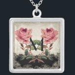 Art Deco Style Peacock Black n Cream Vintage Lace Silver Plated Necklace<br><div class="desc">COLOR PALETTE: black, cream, tan, aqua blue, royal blue, green purple and gold. DESIGN COLLECTION: Beautiful to use for bridesmaid, maid of honor and other wedding party jewelry. This artwork is a mix of brand new watercolors by Audrey Jeanne Roberts and layersof vintage art elements including:Carved etched printer's ornament decorative...</div>