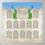 Art Deco Style Peacock Reception Seating Chart at Zazzle