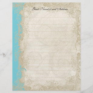 Art Deco Style Peacock Turquoise Vintage Lace Flyer