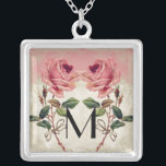 Art Deco Style Peacock Vintage Lace Silver Plated Necklace<br><div class="desc">COLOR PALETTE: rose, cream, tan, aqua blue, royal blue, green purple and gold. DESIGN COLLECTION: Beautiful to use for bridesmaid, maid of honor and other wedding party jewelry. This artwork is a mix of brand new watercolors by Audrey Jeanne Roberts and layers of vintage art elements including:Carved etched printer's ornament...</div>