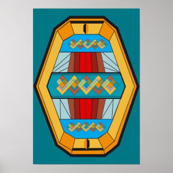 Art Deco Style Poster With Gem Shape by BeeHappyNow at Zazzle