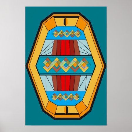 Art Deco Style Poster With Gem Shape