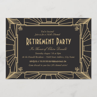 Art Deco Style Retirement Party Invitation