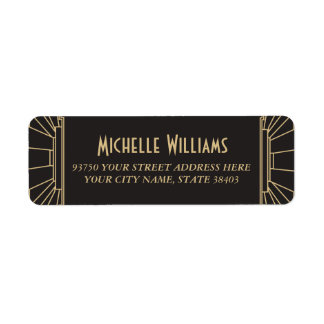 Art Deco Style Return Address Labels