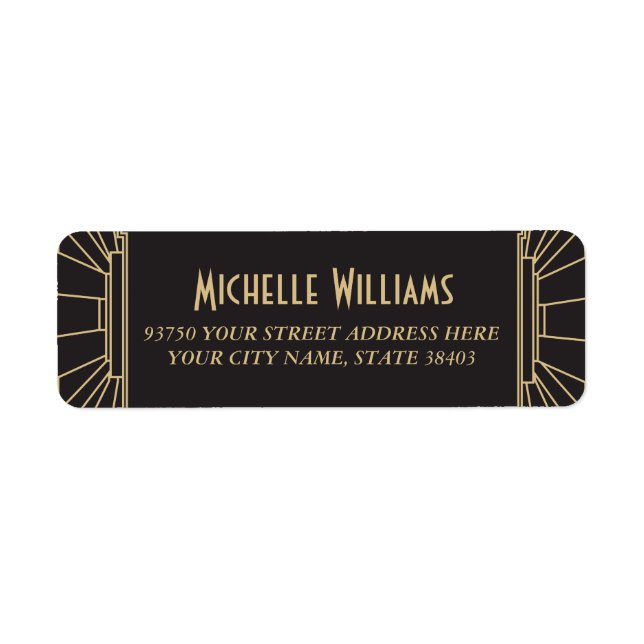 Art Deco Style Return Address Labels (Front)