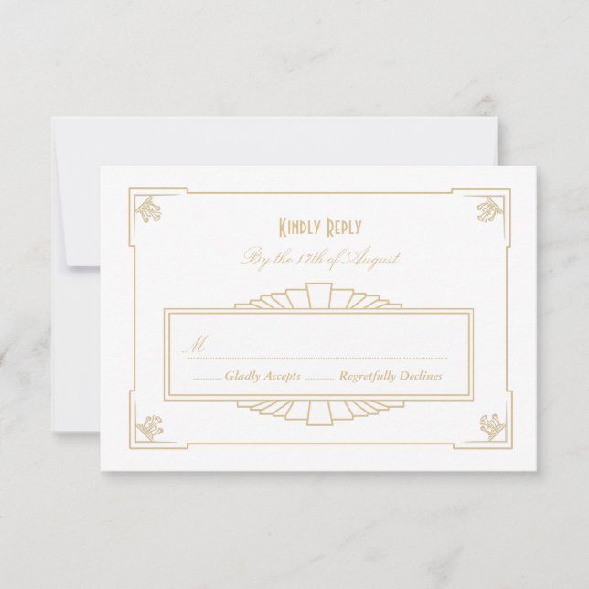 Art Deco Style RSVP Card (Front)