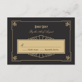 Art Deco Style RSVP Card