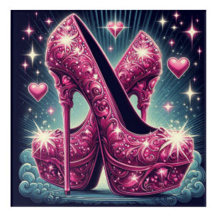 Art Deco Style Stiletto High Heels