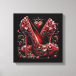 Art Deco Style Stiletto High Heels  Canvas Print<br><div class="desc">Art Deco Style Red Stiletto High Heels with Diamond Shaped Hearts Give your walls a contemporary and modern look with these high definition acrylic prints. Your image is printed on archival quality photographic paper and mounted on sturdy acrylic, creating a unique and dimensional visual statement! Ready to hang and easy...</div>