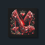 Art Deco Style Stiletto High Heels  Canvas Print<br><div class="desc">Art Deco Style Red Stiletto High Heels with Diamond Shaped Hearts Give your walls a contemporary and modern look with these high definition acrylic prints. Your image is printed on archival quality photographic paper and mounted on sturdy acrylic, creating a unique and dimensional visual statement! Ready to hang and easy...</div>