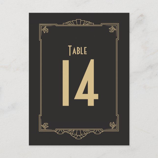 Art Deco Style Table Numbers (Front)