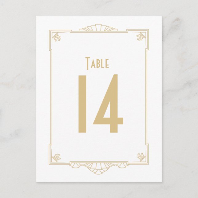 Art Deco Style Table Numbers (Front)