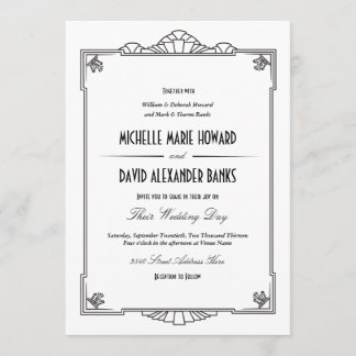 Art Deco Style Wedding Invitation