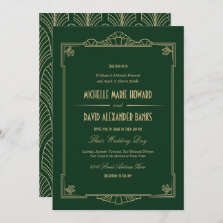 Art Deco Style Wedding Invitation