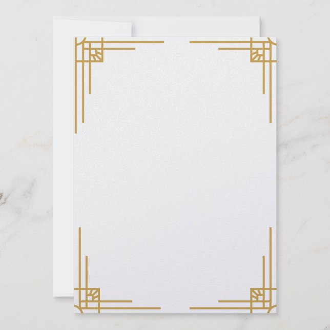 Art Deco Style Wedding Invitation (Front)